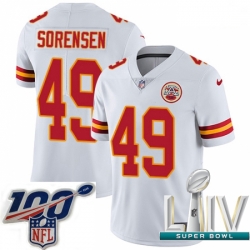 2020 Super Bowl LIV Youth Nike Kansas City Chiefs #49 Daniel Sorensen White Vapor Untouchable Limited Player NFL Jersey