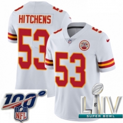 2020 Super Bowl LIV Youth Nike Kansas City Chiefs #53 Anthony Hitchens White Vapor Untouchable Limited Player NFL Jersey