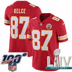 2020 Super Bowl LIV Youth Nike Kansas City Chiefs #87 Travis Kelce Red Team Color Vapor Untouchable Limited Player NFL Jersey