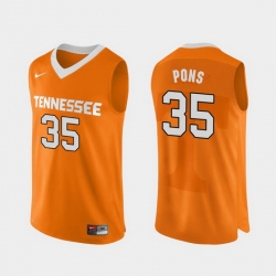 Men Tennessee Volunteers Yves Pons Orange Authentic Performace College Basketball Jersey