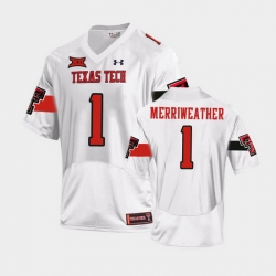Men Texas Tech Red Raiders Krishon Merriweather Replica White Football Team Jersey