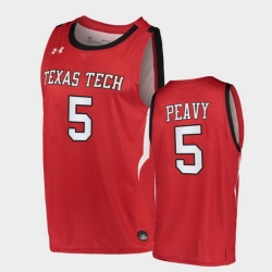 Men Texas Tech Red Raiders Micah Peavy Alternate Red Basketball 2020 21 Jersey
