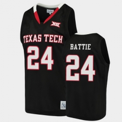 Men Texas Tech Red Raiders Tony Battie Alumni Black Basketball Jersey