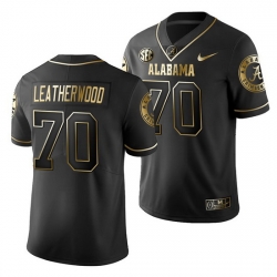 Alabama Crimson Tide Alex Leatherwood Black Golden Edition Men'S Jersey
