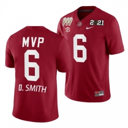 Alabama Crimson Tide Devonta Smith Crimson 2021 Rose Bowl Offensive Mvp Special Commemorate Men Jersey