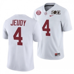 Alabama Crimson Tide Jerry Jeudy White 2021 Rose Bowl Champions College Football Playoff College Football Playoff Jersey