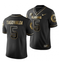 Alabama Crimson Tide Taulia Tagovailoa Black Golden Edition Men'S Jersey