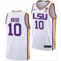 Men LSU Tigers Reese White Stitched NCAA Jersey