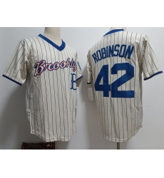 Men Los Angeles Dodgers Brooklyn 42 Jackie Robinson Rice white strips Stitched Jersey