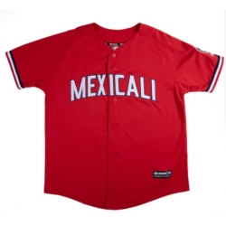 Men Mexicali Jersey Red Blank Stitched Baseball Jersey
