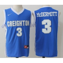 Mens Creighton Bluejays #3 Doug McDermott Blue College Basketball Jersey