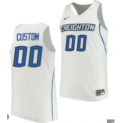 Mens Creighton Bluejays White Customized College Basketball Jersey