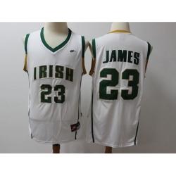 Mens Ncaa Nba Notre Dame Fighting Irish #23 Lebron James White Jersey