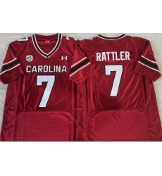 South Carolina Gamecock Red #7 Spencer Rattler Stitched Football Jersey