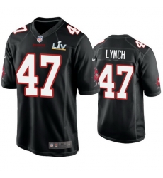 Men John Lynch Buccaneers Black Super Bowl Lv Game Fashion Jersey