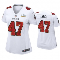 Women John Lynch Buccaneers White Super Bowl Lv Game Fashion Jersey