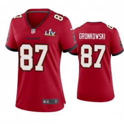 Women Rob Gronkowski Buccaneers Red Super Bowl Lv Game Jersey