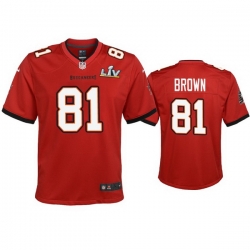 Youth Antonio Brown Buccaneers Red Super Bowl Lv Game Jersey