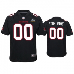 Youth Custom Buccaneers Black Super Bowl Lv Game Fashion Jersey