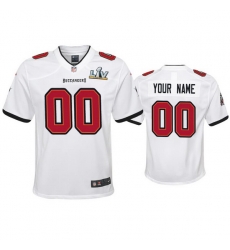 Youth Custom Buccaneers White Super Bowl Lv Game Jersey