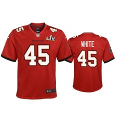 Youth Devin White Buccaneers Red Super Bowl Lv Game Jersey