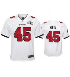 Youth Devin White Buccaneers White Super Bowl Lv Game Jersey