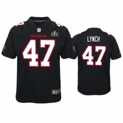 Youth John Lynch Buccaneers Black Super Bowl Lv Game Fashion Jersey