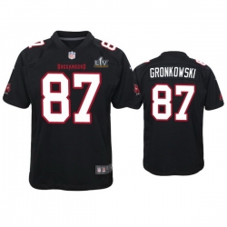 Youth Rob Gronkowski Buccaneers Black Super Bowl Lv Game Fashion Jersey