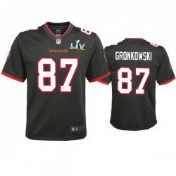 Youth Rob Gronkowski Buccaneers Pewter Super Bowl Lv Game Jersey