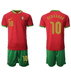 Portugal 2022 World Cup Soccer Jersey #10 BERNARDO RED