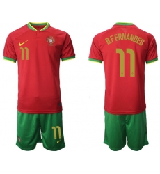 Portugal 2022 World Cup Soccer Jersey #11 B.FERNANDES RED