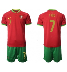 Portugal 2022 World Cup Soccer Jersey #7 FIGO RED