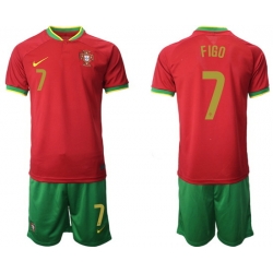 Portugal 2022 World Cup Soccer Jersey #7 FIGO RED
