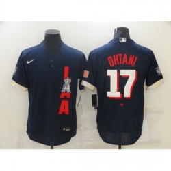 Men's Los Angeles Angels of Anaheim #17 Shohei Ohtani Navy 2021 MLB All-Star Game Authentic Jersey
