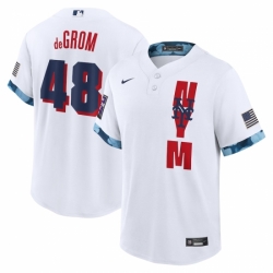Men's New York Mets #48 Jacob deGrom Nike White 2021 MLB All-Star Game Replica Player Jersey