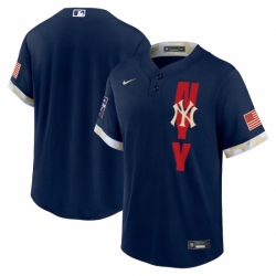 Men's New York Yankees Blank Nike Navy 2021 MLB All-Star Game Replica Jersey