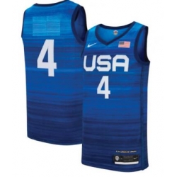USA Tokyo Olympic Game Blue Basketball Jersey