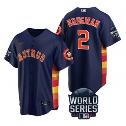 Men Houston Astros 2 Alex Bregman 2021 Navy World Series Cool Base Stitched Baseball Jersey