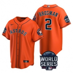 Men Houston Astros 2 Alex Bregman 2021 Orange World Series Cool Base Stitched Baseball Jersey
