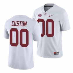 Alabama Crimson Tide Custom Game White College Football Jersey