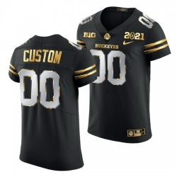 Ohio State Buckeyes Custom Black 2021 College Football Playoff Championship Golden Authentic Jersey