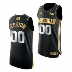 Michigan Wolverines Custom 2021 March Madness Golden Authentic Black Jersey