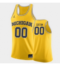 Michigan Wolverines Custom Maize Home College Basketball Jersey