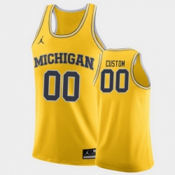 Michigan Wolverines Custom Maize Home College Basketball Jersey