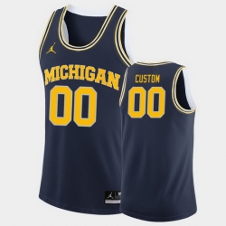 Michigan Wolverines Custom Navy Authentic College Basketball Jersey