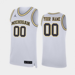 Michigan Wolverines Custom White Replica College Basketball Jersey_2