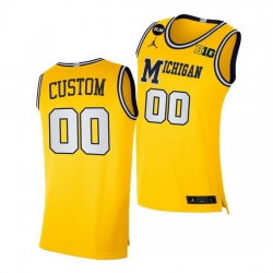 Michigan Wolverines Custom Yellow Blm Social Justice Men Jersey