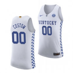 Kentucky Wildcats Custom White Authentic Men'S Jersey 0