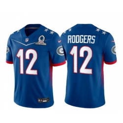 Men 2022 NFL Pro Bowl Green Bay Packers 12 Aaron Rodgers NFC Blue Jersey