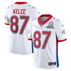 Men 2022 NFL Pro Bowl Kansas City Chiefs 87 Travis Kelce AFC White Jersey